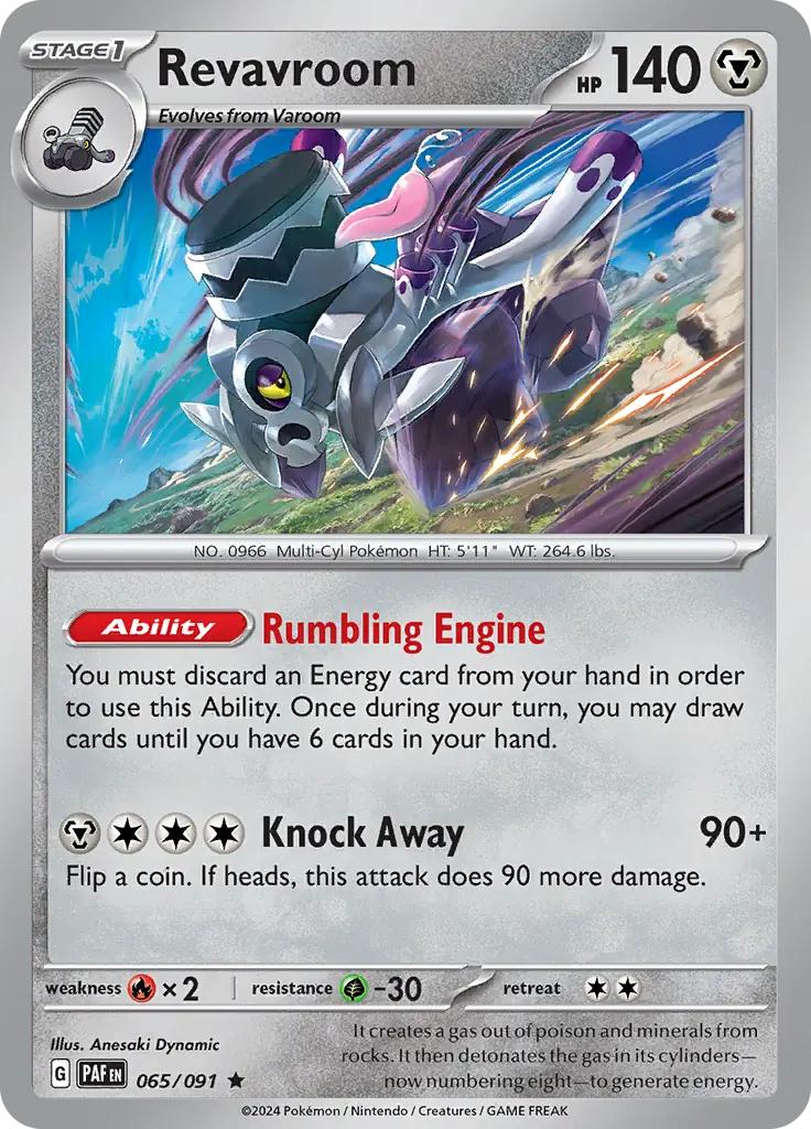 065/091 Revavroom Paldean Fates Pokémon Card