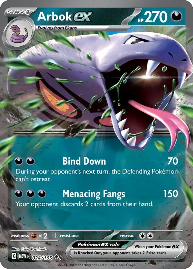 024/165 Arbok ex 151 Pokémon Card