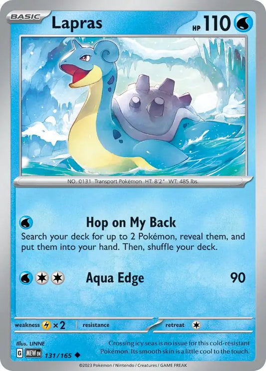 131/165 Lapras 151 Pokémon Card