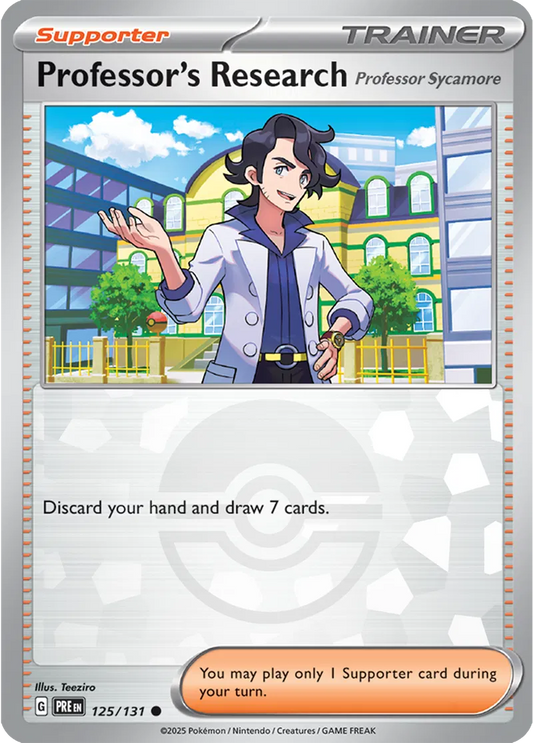 125/131 Professor's Research Sycamore Poke Ball Holo Prismatic Evolutions Pokémon Card