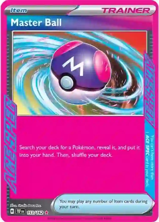 153/162 Master Ball Scarlet & Violet Temporal Forces Pokémon Card