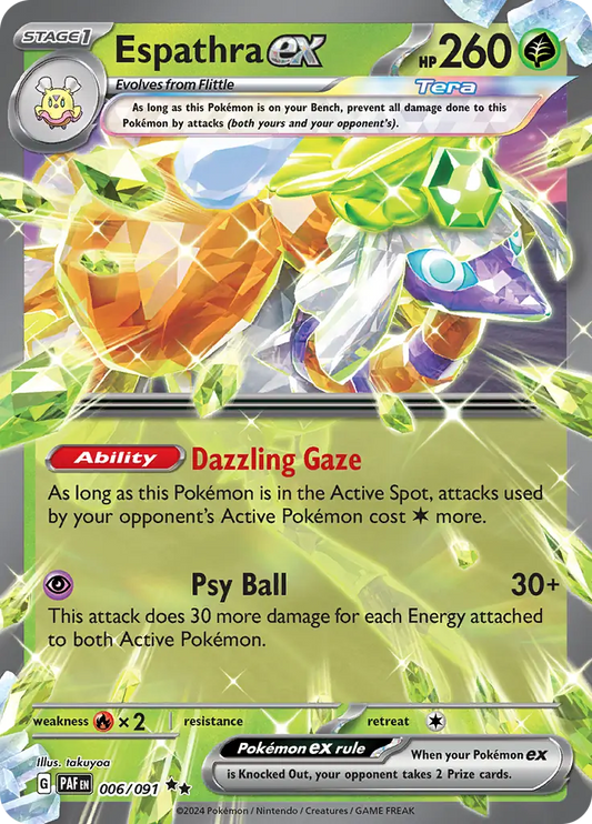 006/091 Espathra ex Paldean Fates Pokémon Card