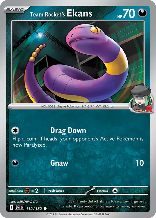 112/182 Team Rocket's Ekans Destined Rivals Pokémon Card