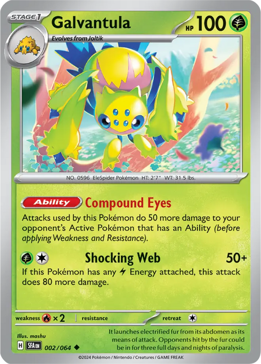 002/064 Galvantula Shrouded Fable Pokémon Card