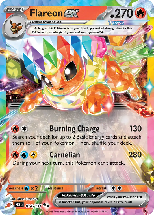 014/131 Flareon ex Prismatic Evolutions Pokémon Card