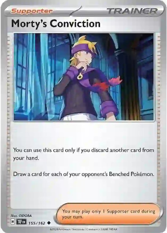 155/162 Morty's Conviction Scarlet & Violet Temporal Forces Pokémon Card