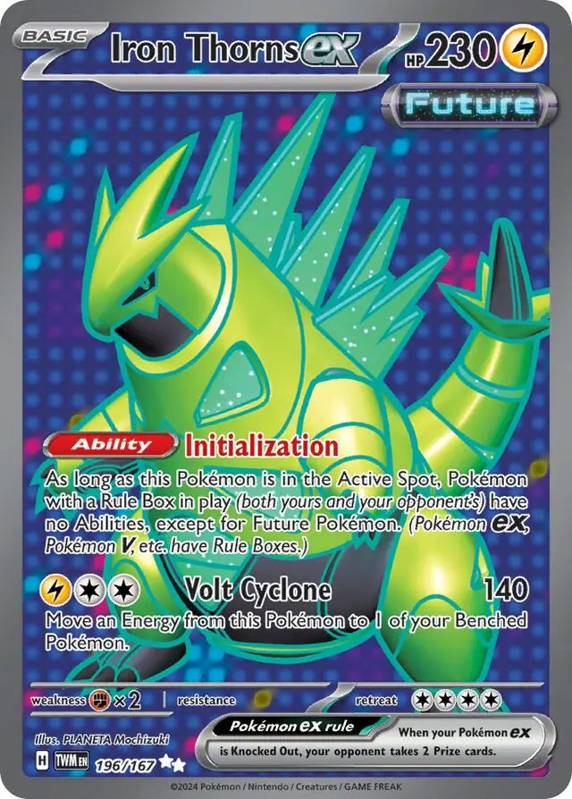 196/167 Iron Thorns ex Twilight Masquerade Pokémon Card