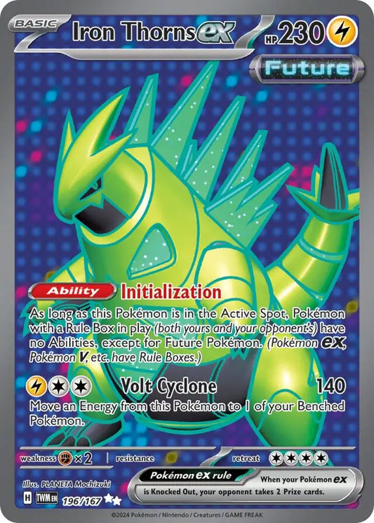 196/167 Iron Thorns ex Twilight Masquerade Pokémon Card
