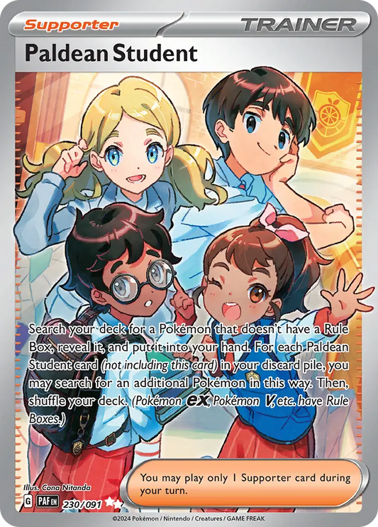 230/091 Paldean Student Paldean Fates Pokémon Card