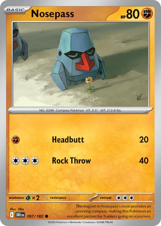 097/182 Nosepass Destined Rivals Pokémon Card