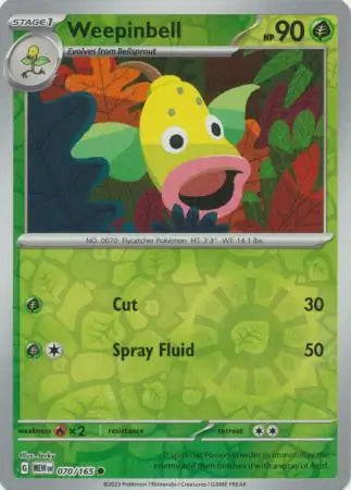 070/165 Weepinbell Reverse Holo 151 Pokémon Card
