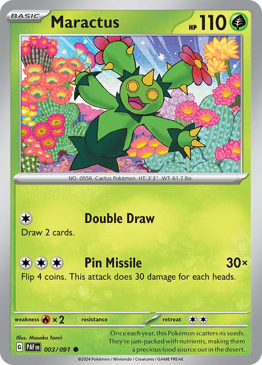 003/091 Maractus Paldean Fates Pokémon Card