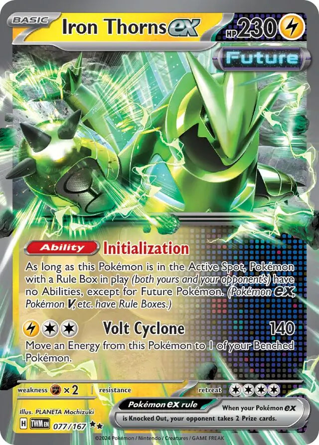 077/167 Iron Thorns ex Twilight Masquerade Pokémon Card