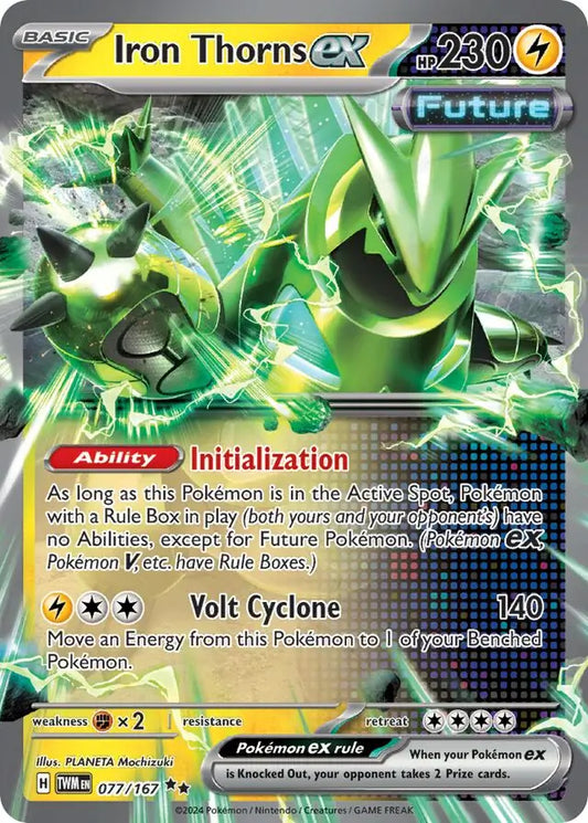 077/167 Iron Thorns ex Twilight Masquerade Pokémon Card