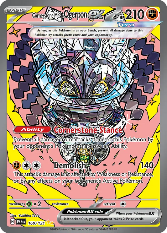 160/131 Cornerstone Mask Ogerpon ex Prismatic Evolutions Pokémon Card