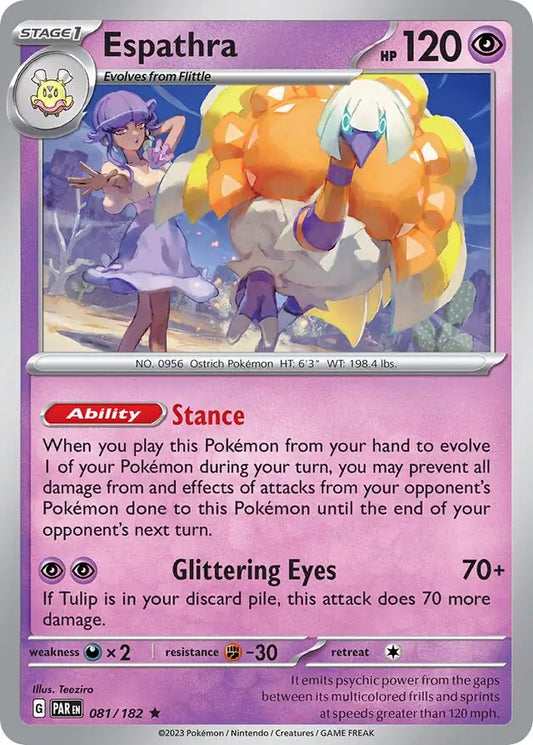 081/182 Espathra Paradox Rift Pokémon Card