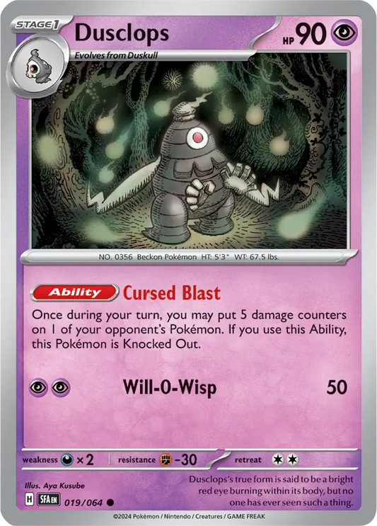 019/064 Dusclops Shrouded Fable Pokémon Card