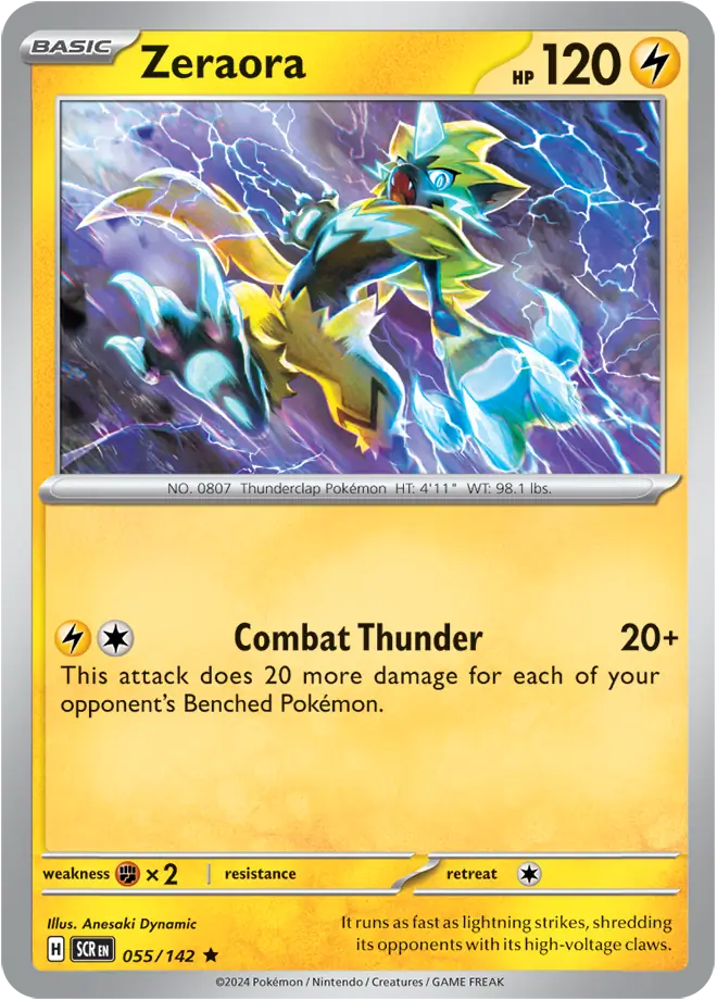 055/142 Zeraora Stellar Crown Pokémon Card