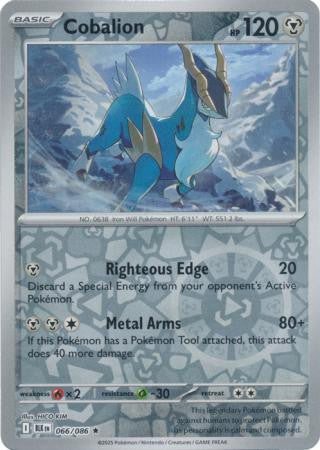 066/086 Cobalion Reverse Holo Black Bolt Pokémon Card