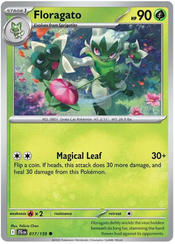 017/159 Floragato Journey Together Pokémon Card