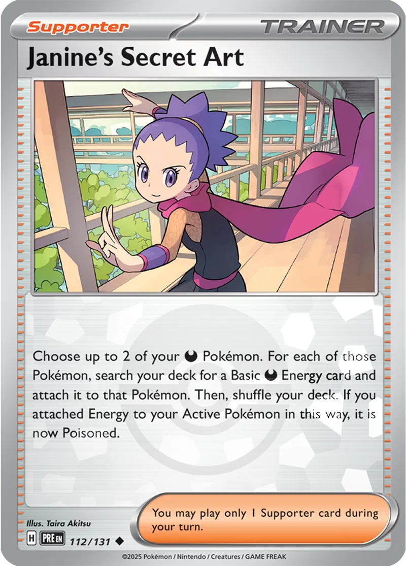 112/131 Janine's Secret Art Poke Ball Holo Prismatic Evolutions Pokémon Card
