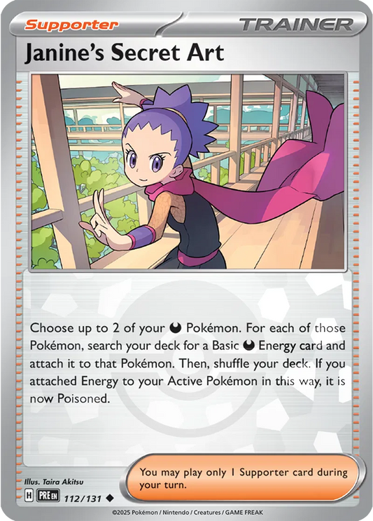 112/131 Janine's Secret Art Poke Ball Holo Prismatic Evolutions Pokémon Card