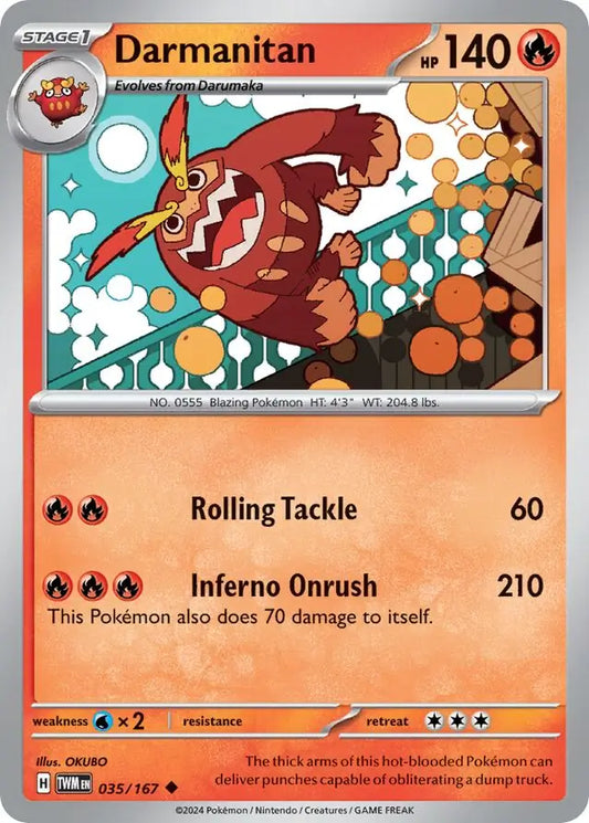 035/167 Darmanitan Twilight Masquerade Pokémon Card