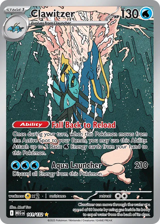 141/132 Clawitzer Mega Evolution Pokémon Card
