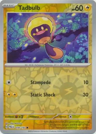 078/193 Tadbulb Reverse Holo Paldea Evolved Pokémon Card