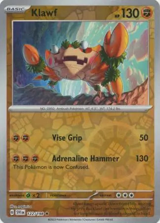 122/198 Klawf Reverse Holo Scarlet & Violet Base Set Pokémon Card