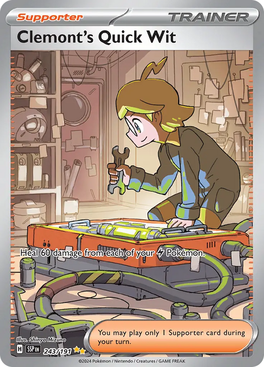 243/191 Clemont's Quick Wit Surging Sparks Pokémon Card