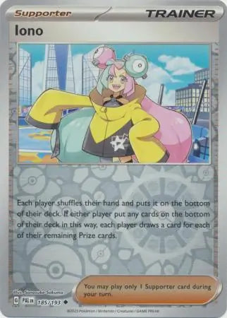 185/193 Iono Reverse Holo Paldea Evolved Pokémon Card