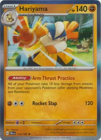 113/193 Hariyama Paldea Evolved Pokémon Card