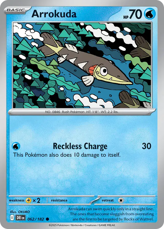 062/182 Arrokuda Destined Rivals Pokémon Card