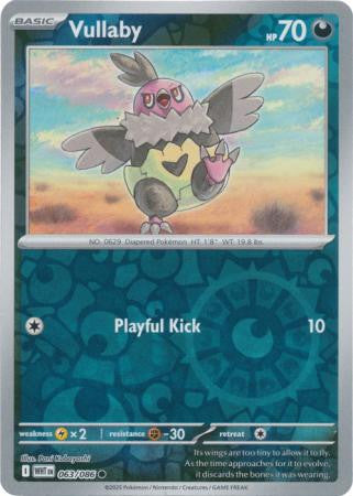 063/086 Vullaby Reverse Holo White Flare Pokémon Card