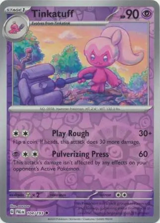 104/193 Tinkatuff Reverse Holo Paldea Evolved Pokémon Card