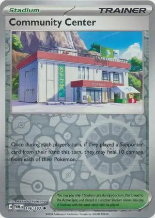 146/167 Community Center Reverse Holo Twilight Masquerade Pokémon Card
