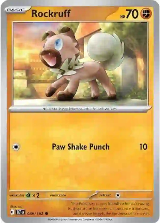 089/162 Rockruff Scarlet & Violet Temporal Forces Pokémon Card