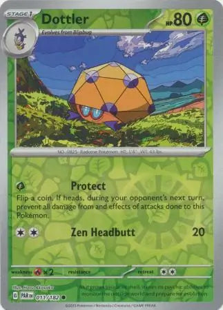 011/182 Dottler Reverse Holo Paradox Rift Pokémon Card