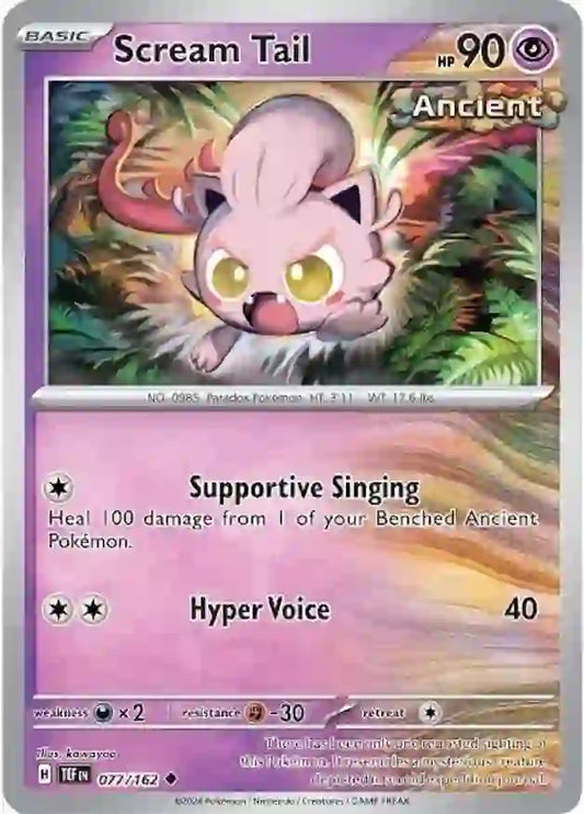 077/162 Scream Tail Scarlet & Violet Temporal Forces Pokémon Card