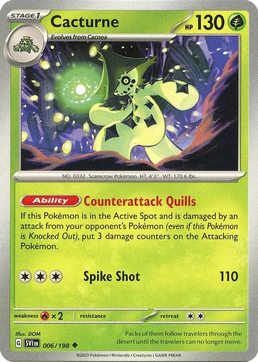 006/198 Cacturne Scarlet & Violet Base Set Pokémon Card
