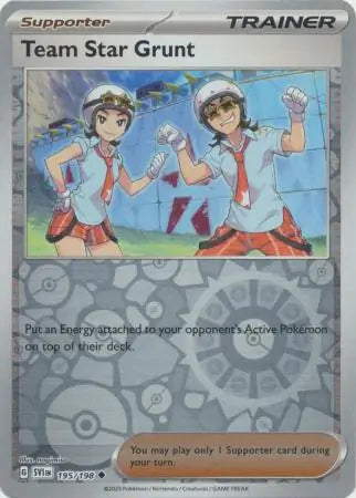 195/198 Team Star Grunt Reverse Holo Scarlet & Violet Base Set Pokémon Card