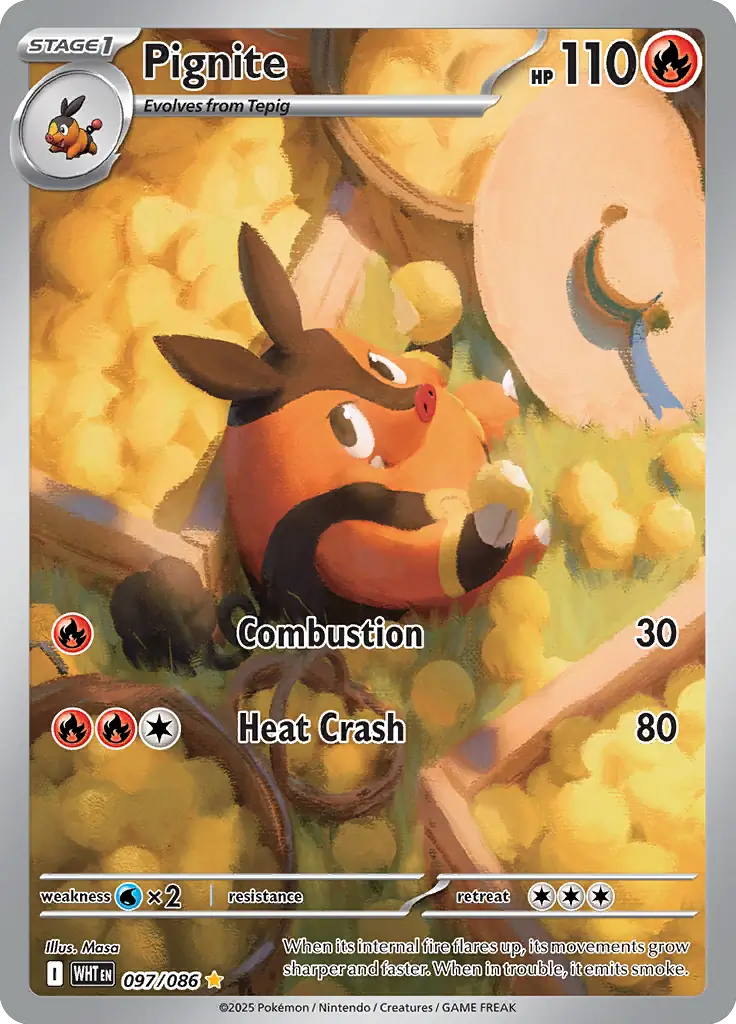 097/086 Pignite White Flare Pokémon Card