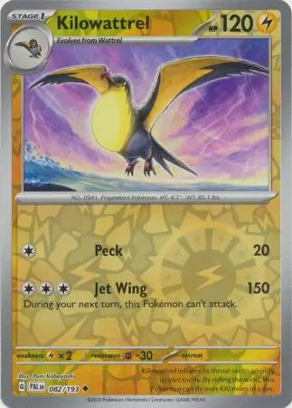 082/193 Kilowattrel Reverse Holo Paldea Evolved Pokémon Card