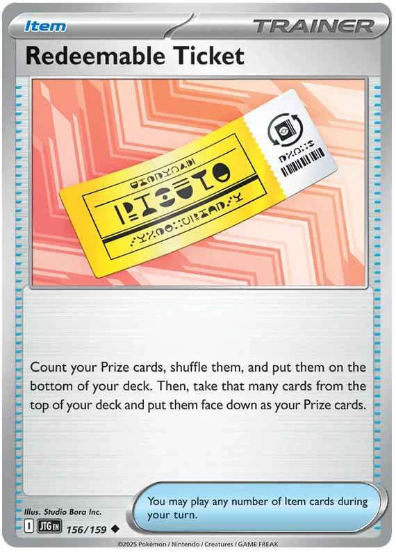 156/159 Redeemable Ticket Journey Together Pokémon Card
