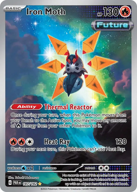 187/182 Iron Moth Paradox Rift Pokémon Card