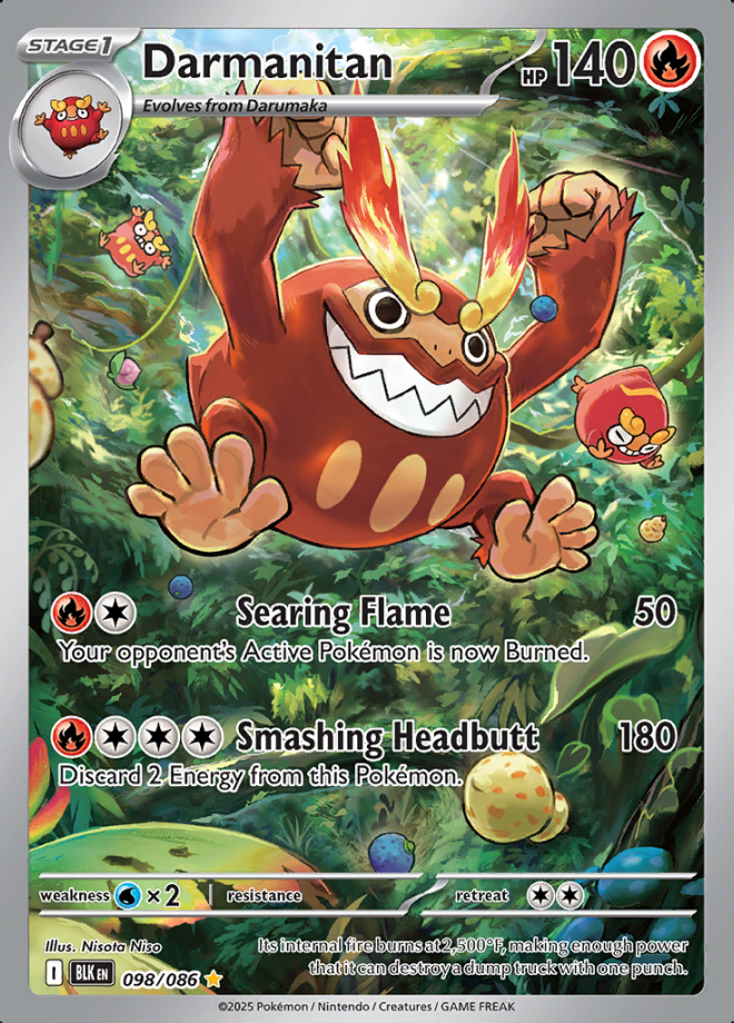 098/086 Darmanitan Illustration Rare Black Bolt Pokémon Card