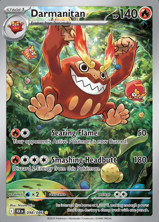 098/086 Darmanitan Illustration Rare Black Bolt Pokémon Card