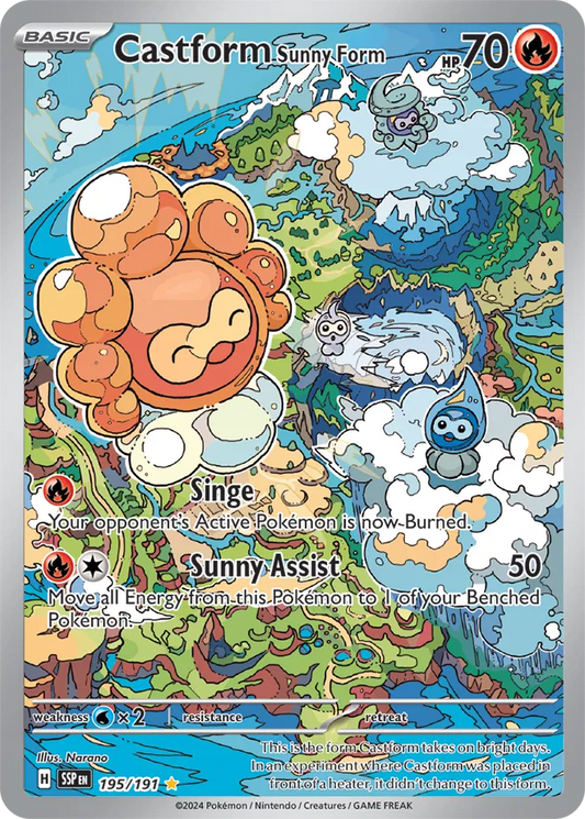 195/191 Castform Sunny Form Surging Sparks Pokémon Card