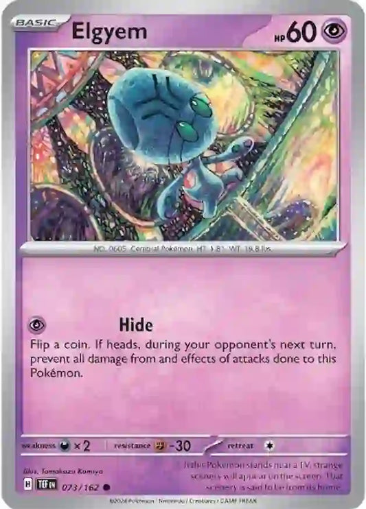 073/162 Elgyem Scarlet & Violet Temporal Forces Pokémon Card